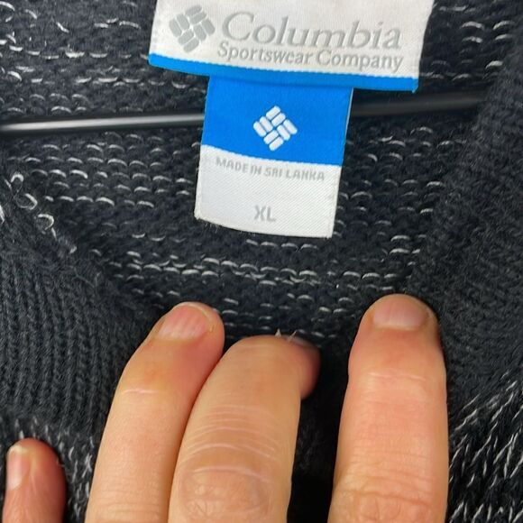 Columbia Hooded Black Long Sleeve Knit Pullover Hooded Sweater Wool Blen… - Picture 4 of 8